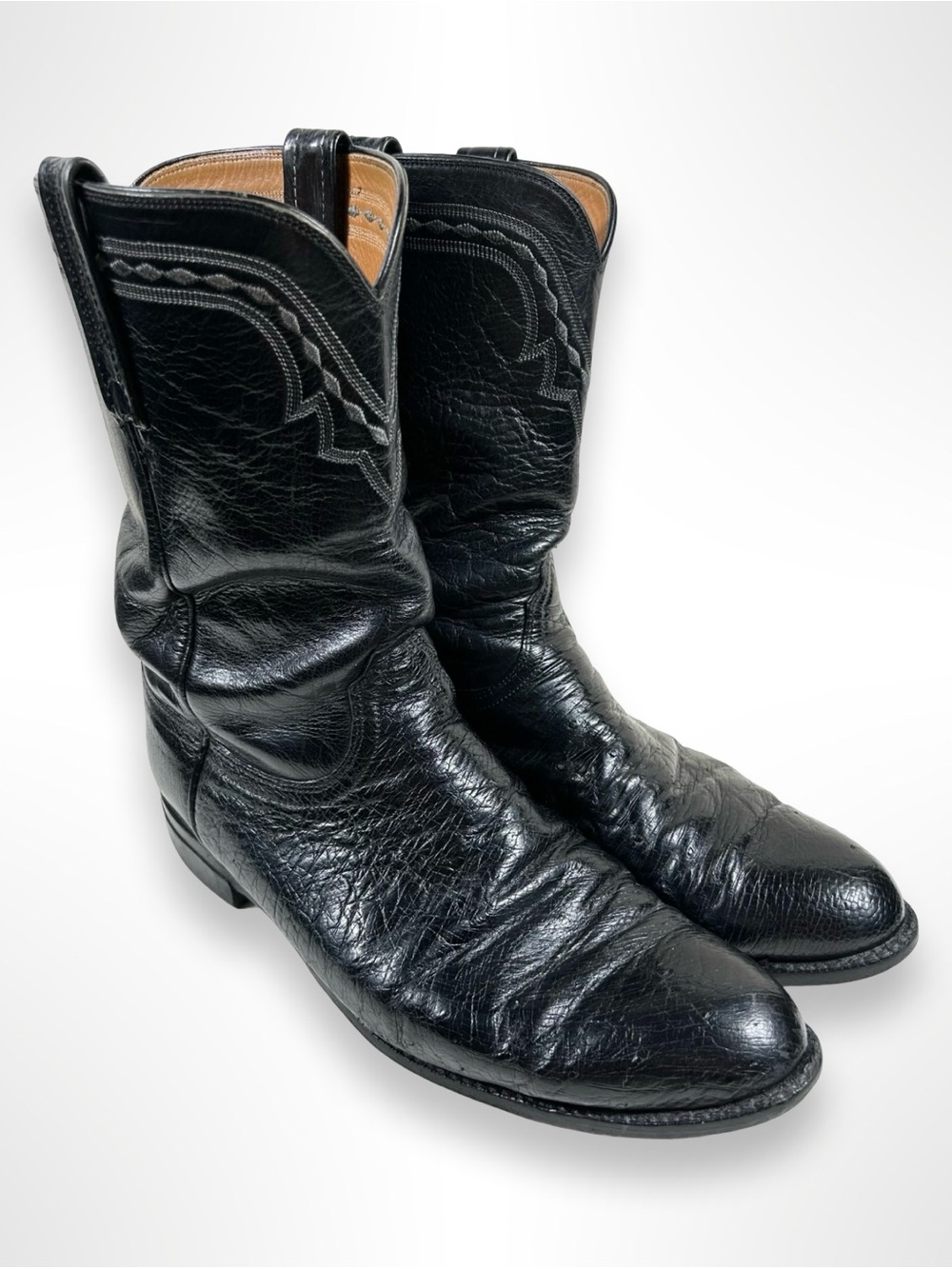 LUCCHESE 2000 Y2K smooth quill ostrich western boots